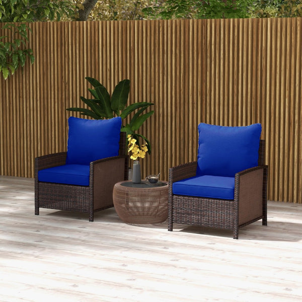 English Elm Outsunny 4-Piece Navy Blue Patio Cushions Set - Stylish, Durable Seat & Back Pillows For Outdoor Comfort W2225P200708-GIGA