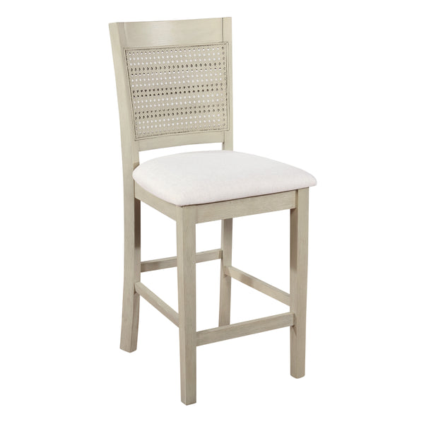 OSP Home Furnishings Walden 24" Cane Back Stool  - Set of 2 Linen / Antique White