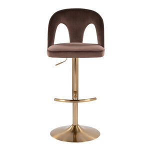 English Elm Adjustable Swivel Barstools Set of 2 White Fabric Padded Seats Chrome Base Espresso B202S01955