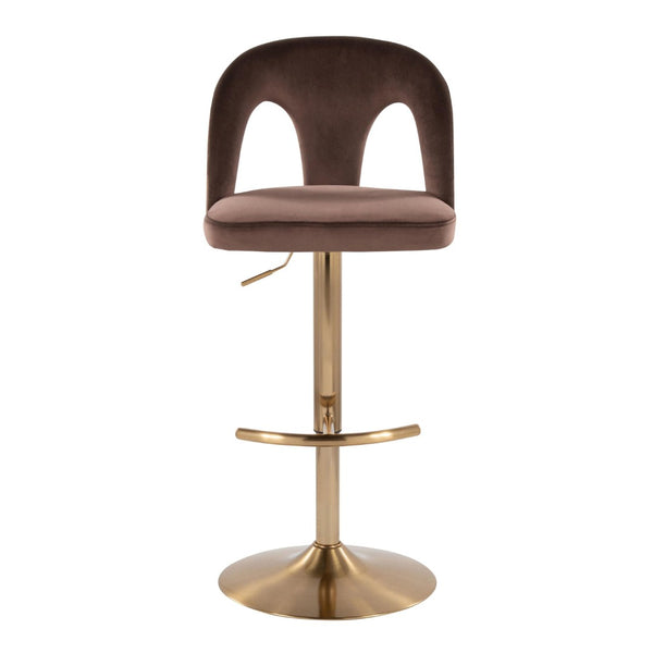 English Elm Adjustable Swivel Barstools Set of 2 White Fabric Padded Seats Chrome Base Espresso B202S01955