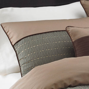 English Elm Lexia 7-Piece King Comforter Set - Contemporary Earthy Tones, Textured Jacquard, Easy Care Bedding B340P341964