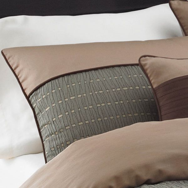 English Elm Lexia 7-Piece King Comforter Set - Contemporary Earthy Tones, Textured Jacquard, Easy Care Bedding B340P341964