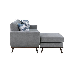 English Elm Solid Wood Leg Chenille Sectional Sofa with Reversible Chaise Mid-century Living Room B011P256666