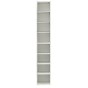 English Elm 8-Tier Media Tower Rack with Adjustable Shelves, Slim Tall Narrow Storage Cabinet for Home Office Organization White W487P318936