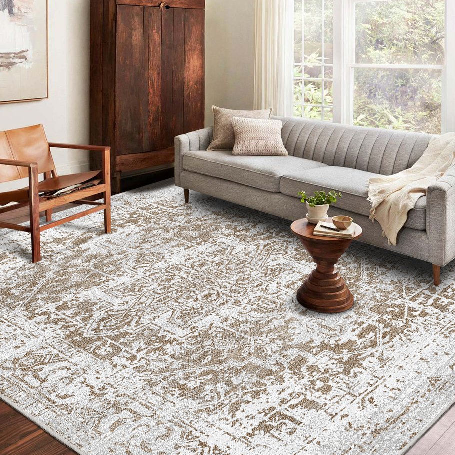 English Elm Area Rug 6X9 Vintage Bohemia - Non-Slip, Washable Floral Design For Elegant Living Spaces & Durability W2907P265143