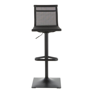 English Elm Mirage Contemporary Barstool with Mesh Fabric and Metal Base, Adjustable Height, 360° Swivel Comfort Black B202P222323