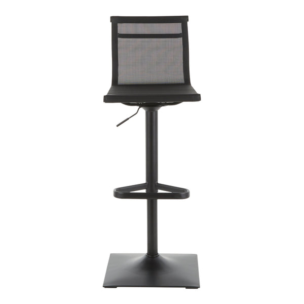 English Elm Mirage Contemporary Barstool with Mesh Fabric and Metal Base, Adjustable Height, 360° Swivel Comfort Black B202P222323