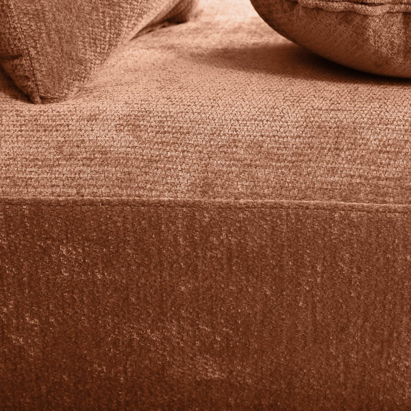 English Elm 140" Curved Sectional Sofa Plush Lamb Wool Upholstery 3 Piece Modular Living Room Set Orange N767P384981G