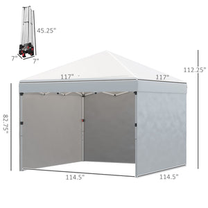 English Elm Height Adjustable Pop up Gazebo with Uv Oxford Canopy Three Sidewalls and Carry Bag T3971P426260