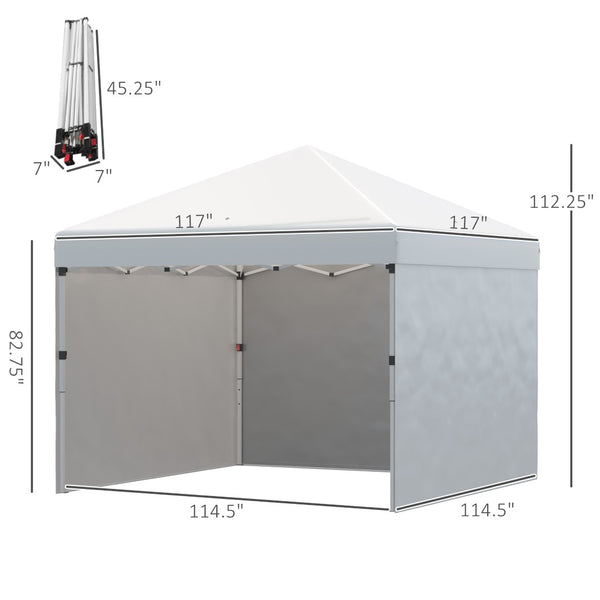 English Elm Height Adjustable Pop up Gazebo with Uv Oxford Canopy Three Sidewalls and Carry Bag T3971P426260