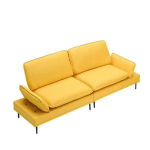 English Elm 89 Inch Premium Soft Yellow Sofa - Stylish, Compact Comfort For Apartment & Office Spaces, Modern Design W1658S00062