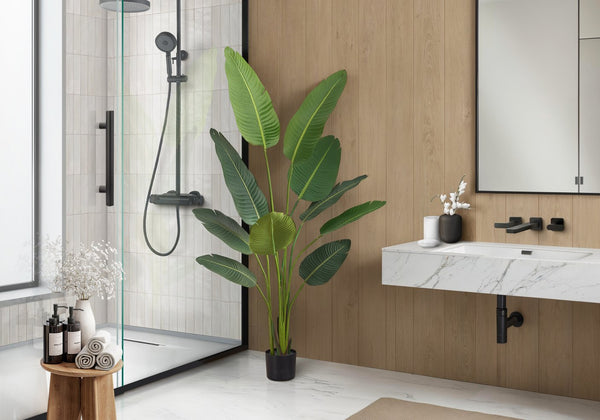English Elm Artificial Bird Of Paradise Floor Plant, 60" Tall Faux Tree, Lifelike Greenery For Home & Office Decor B2710P220055
