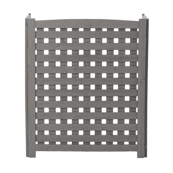 English Elm 3-panel Outdoor Slatted Wood Enclosure Screen for Ac Units Patios and Garden Areas Grey W2640P290523