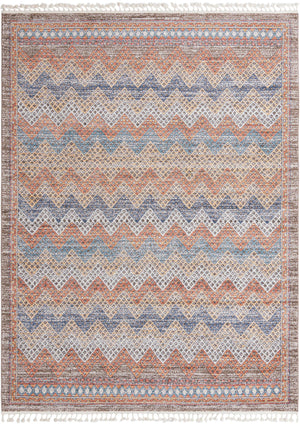 Unique Loom Aramis Stella Machine Made Tribal Rug Multi, Blue/Ivory/Light Brown/Rust Red/Beige 9' 0" x 12' 2"