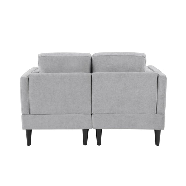 English Elm Swivel Barrel Accent Chair Chenille Tufted Round Club Seat for Living Room Lounge Grey N719S002310E