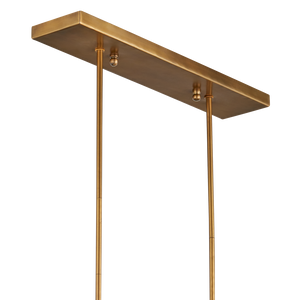 Countervail Rectangular Chandelier - Unique Handcrafted Cast Glass & Antique Brass Design, 6 Lights