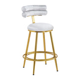 Christopher Knight Home® - Noble House - - 27.65'' Modern Counter Stools Set Of 2,Light Gray Velvet Counter Stools With Iron Frame,Soft Back And Cushion,Footrest,Suitable For Kitchen/Bedroom/Dining Room