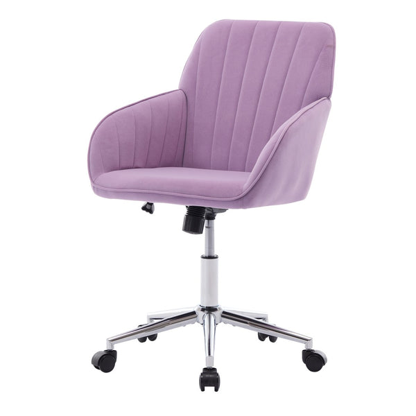 English Elm Ty Stylish Ergonomic Swivel Office Chair - Comfortable Lilac Velvet Design For Home & Work Spaces W2311P199116-GIGA