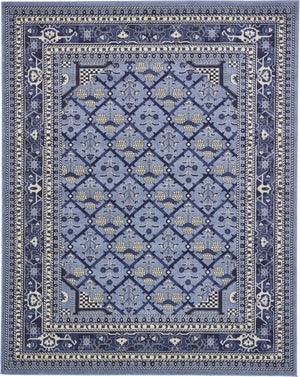Unique Loom La Jolla Trellis Machine Made Geometric Rug Blue, Blue/Ivory/Navy Blue/Light Blue 7' 10" x 10' 0"