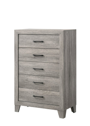 English Elm 1pc Contemporary Tall Chest with Faux Marble Top and Four Drawers for Elegant Bedroom Storage Gray 35.04 L x 19.29 W x 47.83 H B2741P334815