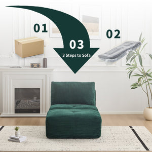 English Elm Modern Pet-Friendly Cloud Sectional Sofa - Memory Foam Comfort With Movable Ottoman & No Assembly! W3723P346960