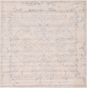 Unique Loom Paris Hickory Machine Made Border Rug Beige, Beige/Blue/Gray/Light Brown 8' 0" x 8' 0"