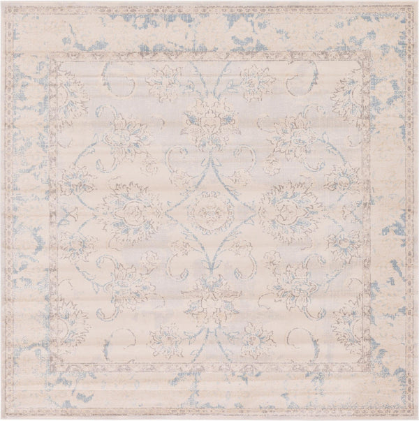 Unique Loom Paris Hickory Machine Made Border Rug Beige, Beige/Blue/Gray/Light Brown 8' 0" x 8' 0"