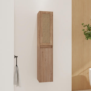 English Elm 12" Bathroom Side Cabinet - Modern Wall-Mounted Design With Soft-Close Doors & Space-Saving Style W999S00340
