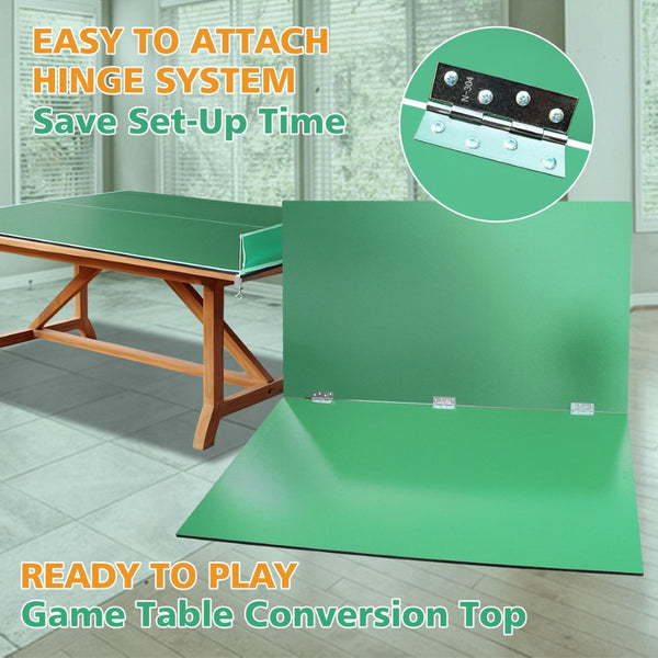 English Elm 8ft Foldable Mdf Ping Pong Conversion Top for Solo Practice and Indoor Play Green W1408P262535
