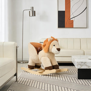 English Elm Classic Wooden Toddler Rocking Horse with White Finish Safe Grip Rails Nursery Play T3971P442156