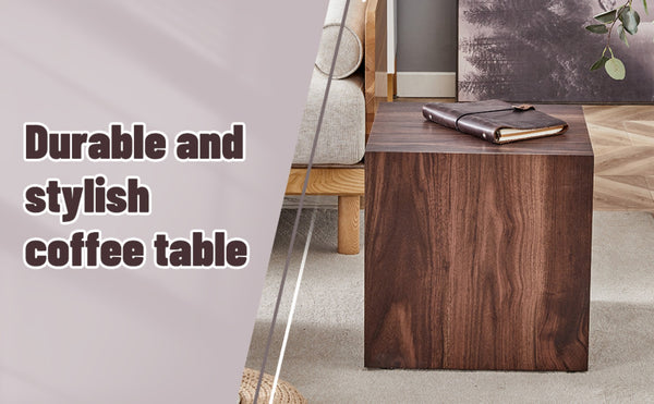 English Elm 16*16*16 Inch Walnut Grain Mdf Cube Side Table Ready to Use Living Room Accent W1151P231617