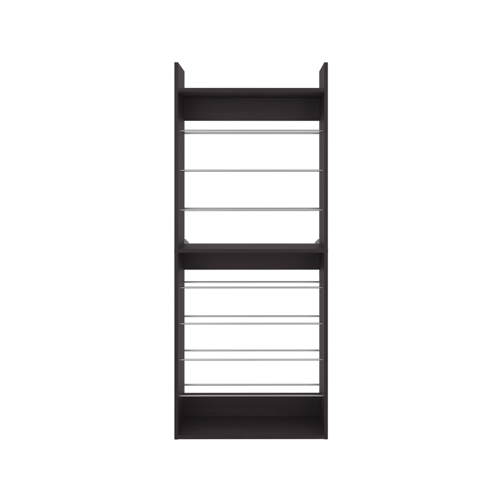 English Elm Ronald Slim 10-Tier Shoe Rack for Small Spaces — Freestanding MDF Organizer, Stylish Kronos Wengue Finish B070P337107