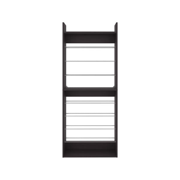 English Elm Ronald Slim 10-Tier Shoe Rack for Small Spaces — Freestanding MDF Organizer, Stylish Kronos Wengue Finish B070P337107