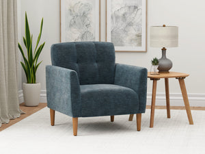 English Elm Wallace & Bay - Blue Accent Chair with Pacific Ocean Hue, Engineered Wood, Transitional Style, Easy-Care Comfort B2709P212531