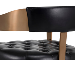 Sunpan Beaumont Ultra Contemporary Bar Stool with T-Shaped Back and Durable Design for Any Space Antique Brass / Cantina Black