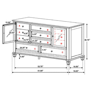 English Elm Cortina Queen Bedroom Set Carved Panel Hardwood Frame Cream Finish Nickel Hardware B062S00781