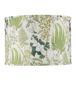Currey & Company Theodora Drum Lamp Shade - Lush Forest-inspired Design By Lacefield For Elegant Home Ambiance Green Cotton 0900-6009-currey-company