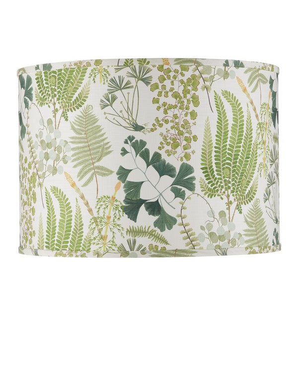 Currey & Company Theodora Drum Lamp Shade - Lush Forest-inspired Design By Lacefield For Elegant Home Ambiance Green Cotton 0900-6009-currey-company