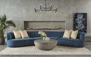 Sunpan Kinsley Coffee Table – Handcrafted Round Drum Design from Solid Mango Wood for Unique Spaces Small - 48W x 48D x 17.25H