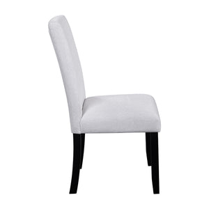 English Elm 5-Piece Round Dining Set with 43" Modern MDF Table and 4 Upholstered Fabric Chairs for Compact Spaces Beige+Black N752S001055A