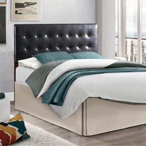 English Elm Super Nova Faux Leather Button Tufted Queen Headboard Elegant Tall Panel Bedroom B078112033