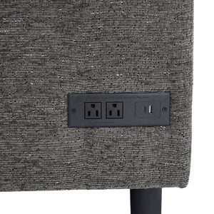 English Elm 109.9" Sectional Sofa Bed U-Shaped Pull-Out Sleeper with Storage Chaise, Cup Holders, USB Ports & Chenille Comfort Grey N719S001910E