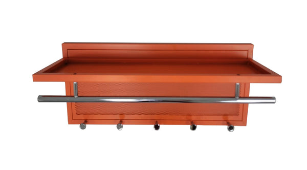 English Elm Esyspot Wall Mounted Coat Hook with Shelf | Space-Saving Organizer for Entryway, Mudroom, Laundry Room 93 Chrome,Orange B091P240966