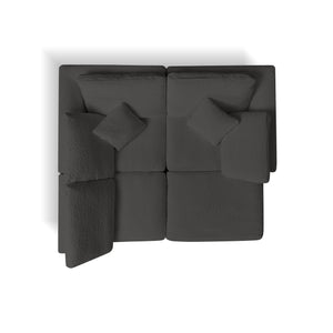 English Elm 110" Cloud Sectional Sofa Modular L-Shape with Ottoman, Chenille Fabric, Deep Seats, 7 Pillows Included Gray W1359S00016