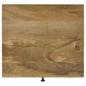 English Elm Wyrik Solid Mango Wood Drop-front End Table with Iron Base for Living Rooms B062P451780