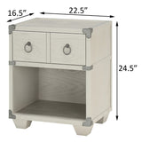 English Elm Grey 1-Drawer Nightstand