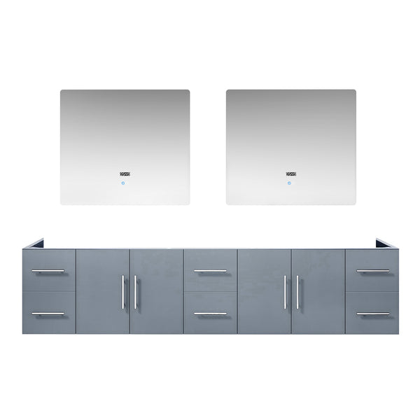 English Elm Dark Grey Double Bath Vanity Set With 36 In. Led Mirrors - Stylish Storage & Modern Design, 84 In. W B2731S00556