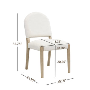 English Elm Christopher Knight Home® - Dining Mid Century Fabric Upholstered Armless Side Chairs Set of 2 with Rubberwood Frame and Tapered Legs, Comfortable Backrest, Easy Assembly Beige,Natural Ash N771P361492A