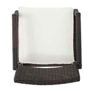 English Elm Christopher Knight Home® - RHODE Brown Wicker Dining Chair Set of 2 with Water-Resistant Cushions, Durable Patio Armchairs for Hosting 60009.00WHI