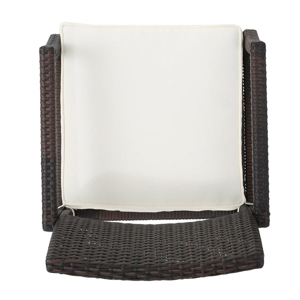 English Elm Christopher Knight Home® - RHODE Brown Wicker Dining Chair Set of 2 with Water-Resistant Cushions, Durable Patio Armchairs for Hosting 60009.00WHI